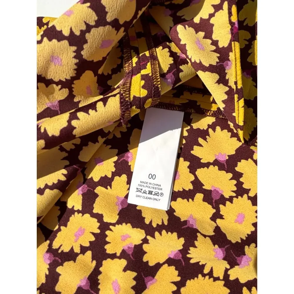 Kate Spade New York Sunny Bloom Daisy Yellow Floral Midi Skirt 00